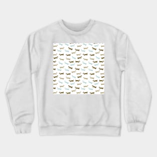 Blue and brown dachshunds pattern Crewneck Sweatshirt